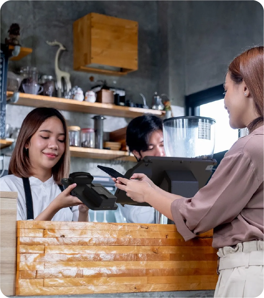 customer making a transaction