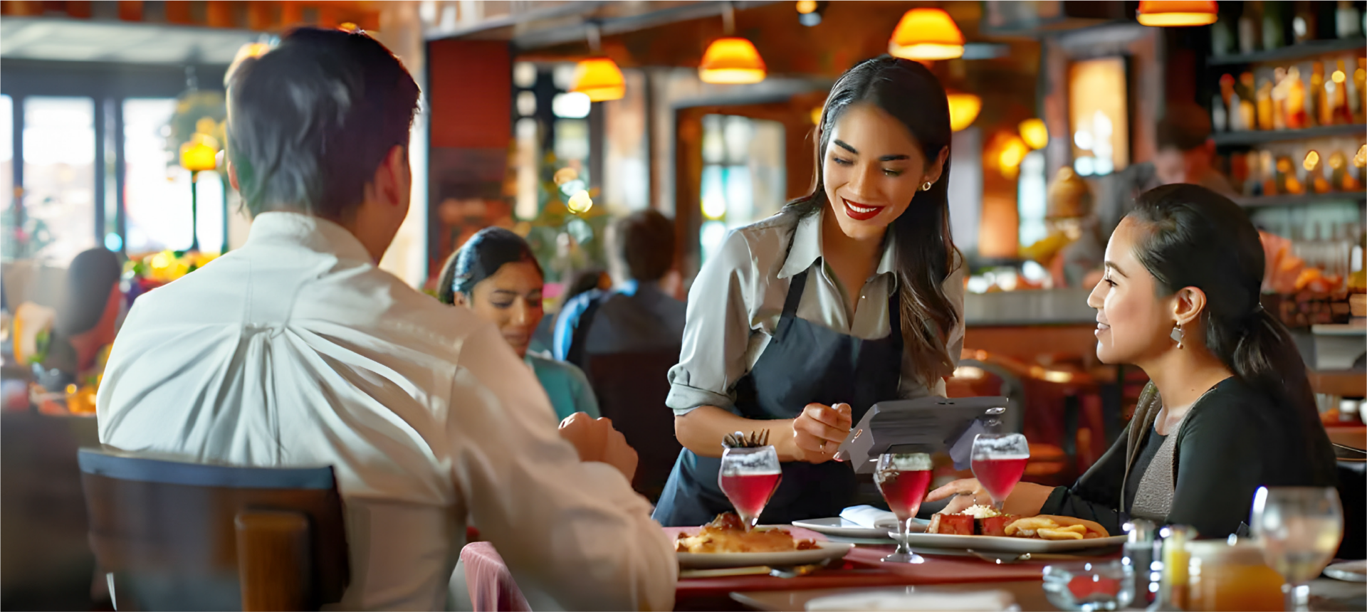 People dining in a restaurant